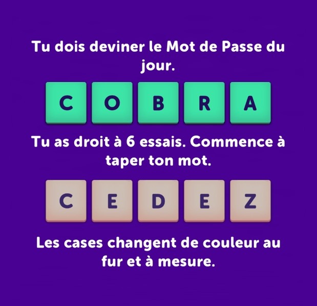 Explications du mot de passe du jour de Codycross